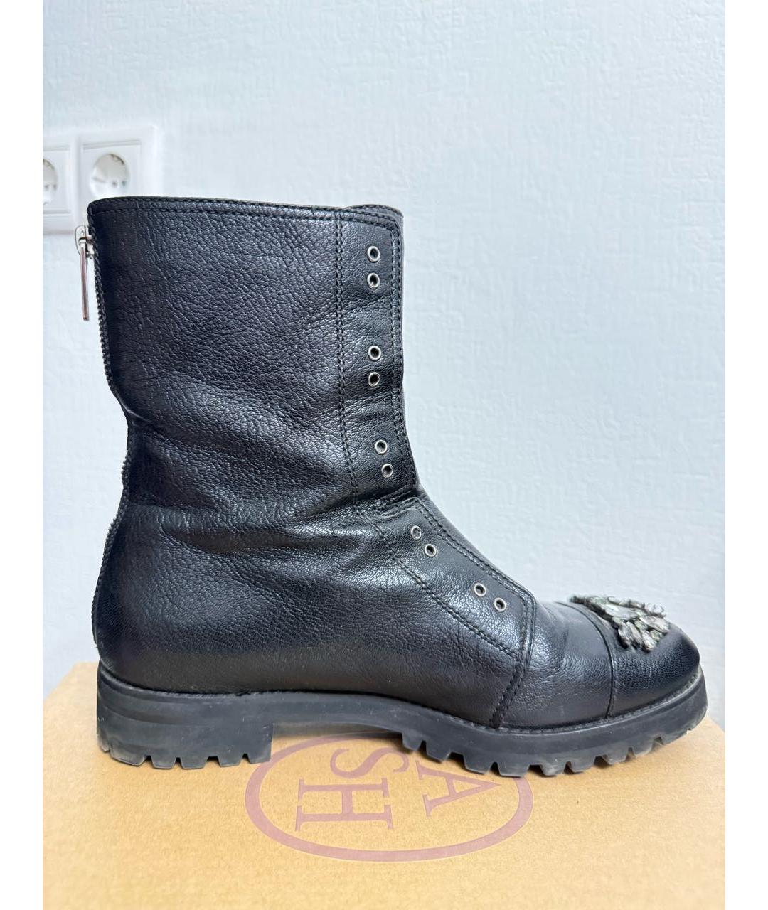 JIMMY CHOO Черные кожаные ботинки, фото 5