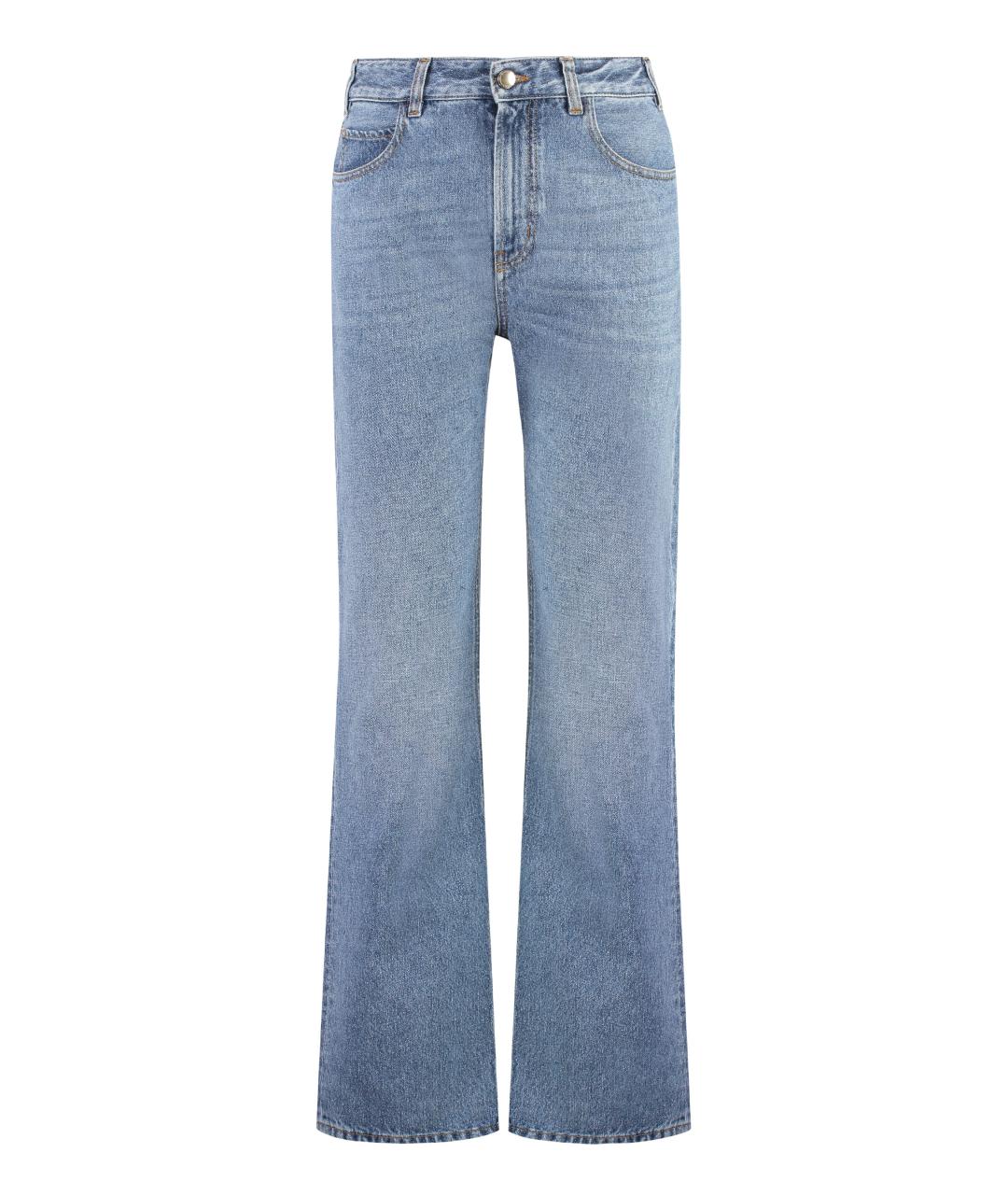 CHLOE Синие хлопковые прямые джинсы, фото 1