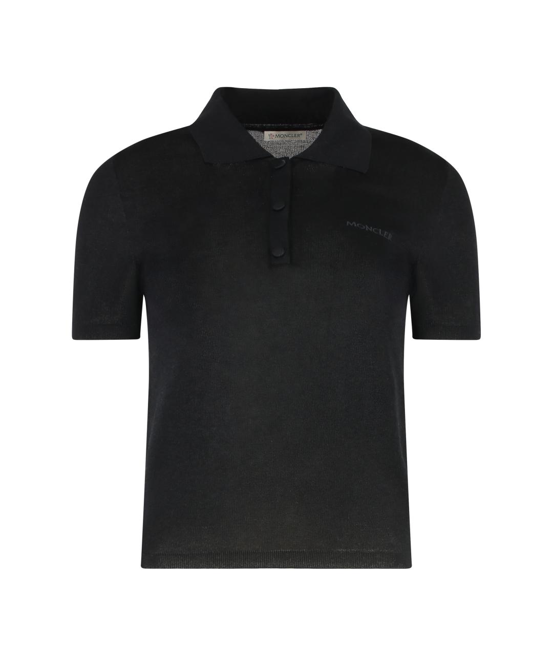 MONCLER Черная хлопковая футболка, фото 1