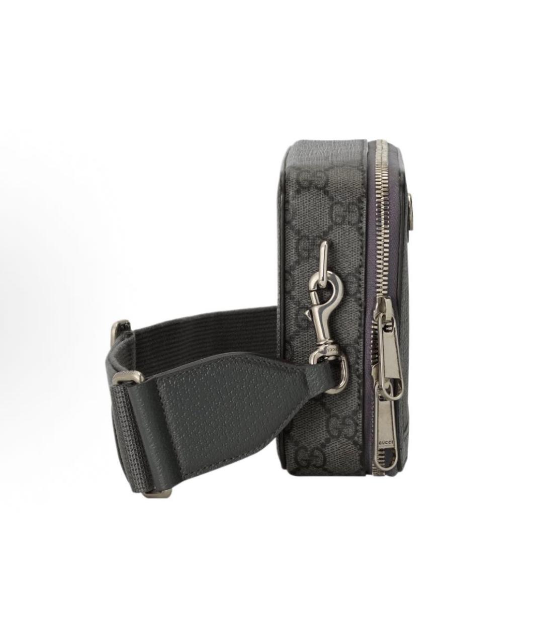 GUCCI Серая кожаная сумка на плечо, фото 5