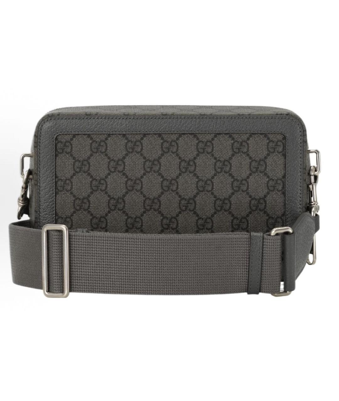 GUCCI Серая кожаная сумка на плечо, фото 3