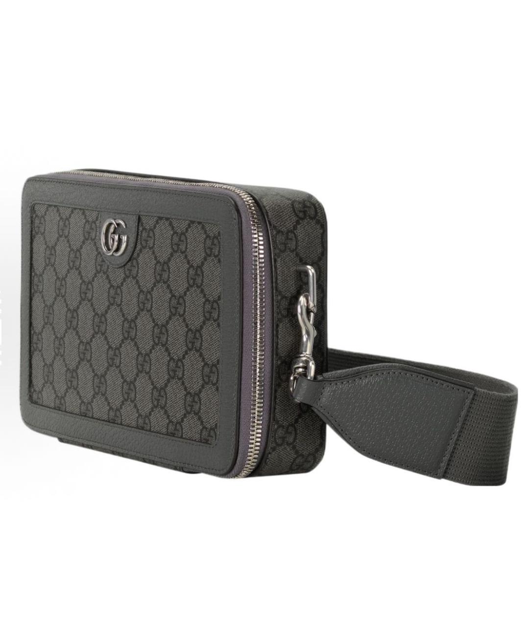 GUCCI Серая кожаная сумка на плечо, фото 2