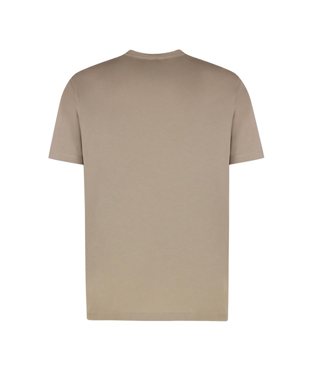 PAUL & SHARK Бежевая хлопковая футболка, фото 2