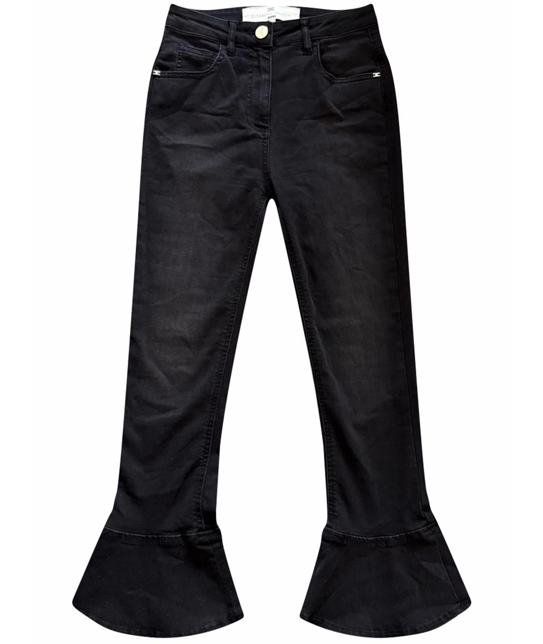 ELISABETTA FRANCHI Черные хлопко-эластановые джинсы слим, фото 1