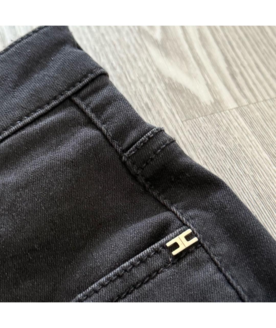 ELISABETTA FRANCHI Черные хлопко-эластановые джинсы слим, фото 5