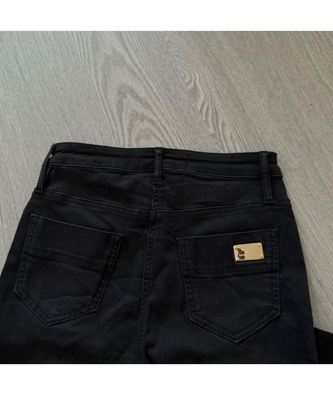 ELISABETTA FRANCHI Черные хлопко-эластановые джинсы слим, фото 6