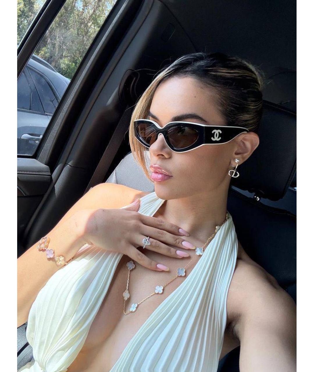 CHANEL Черные пластиковые солнцезащитные очки, фото 4