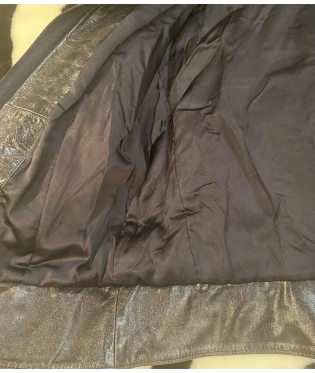 DOLCE&GABBANA Темно-синяя кожаная куртка, фото 8