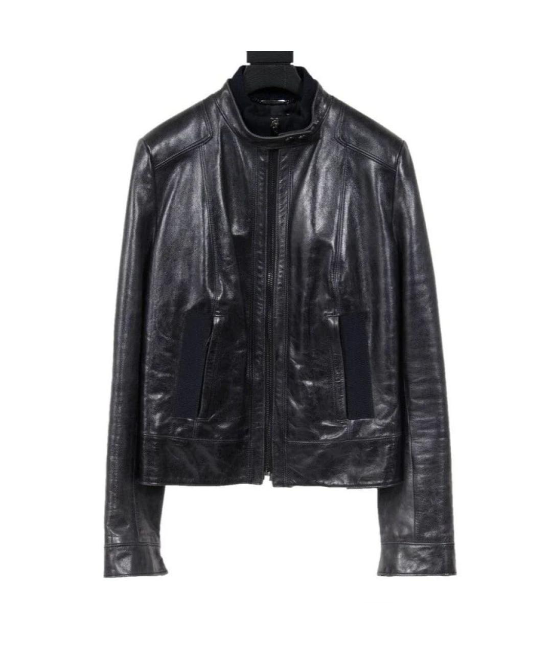 DOLCE&GABBANA Темно-синяя кожаная куртка, фото 9