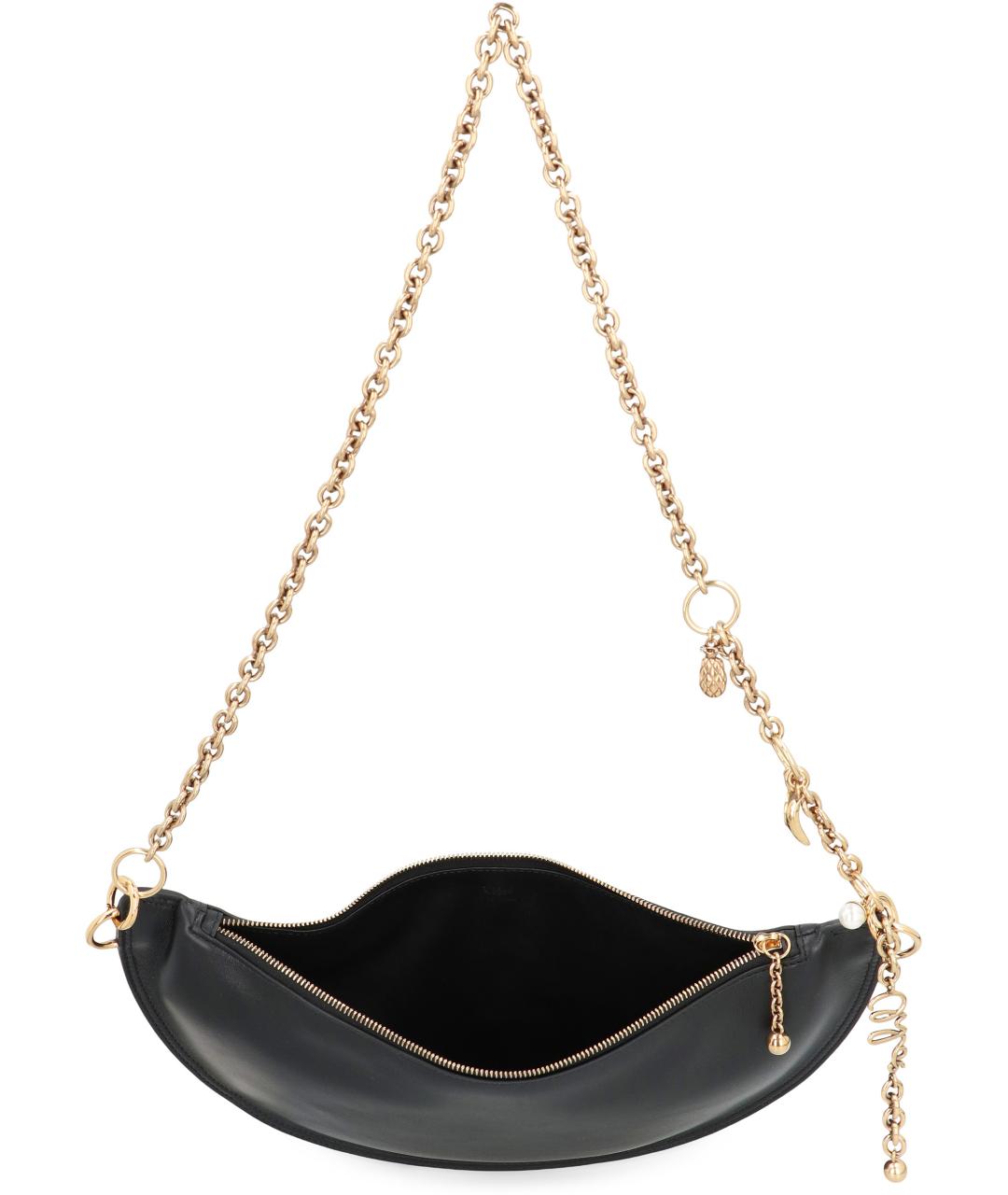 CHLOE Черная кожаная сумка через плечо, фото 4