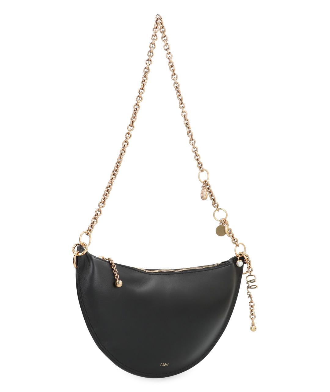 CHLOE Черная кожаная сумка через плечо, фото 2