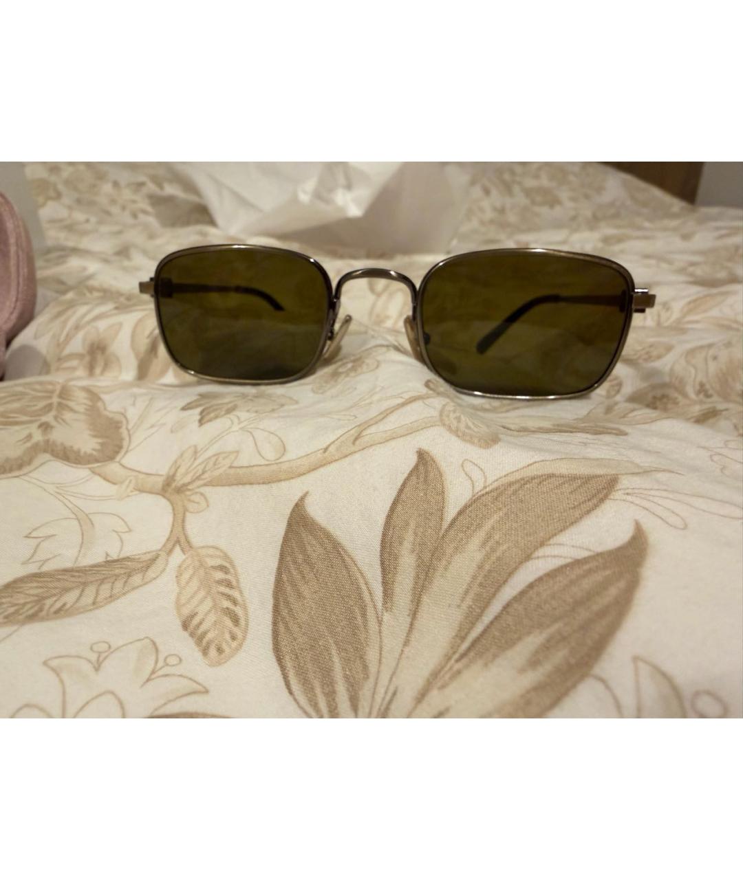 MIU MIU Коричневые металлические солнцезащитные очки, фото 4