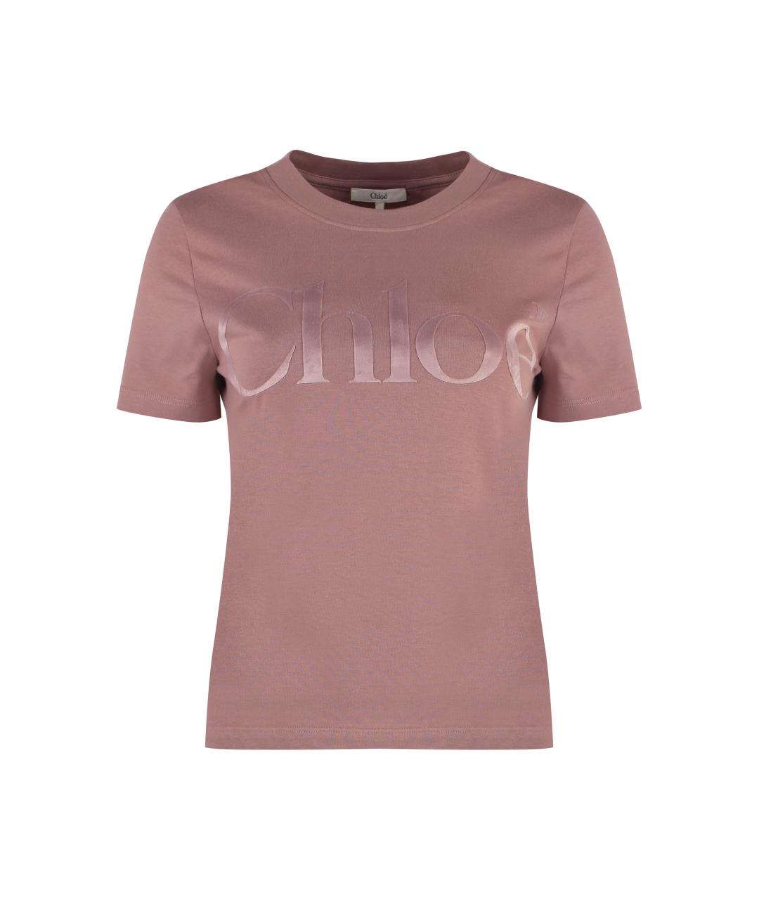CHLOE Розовая хлопковая футболка, фото 1