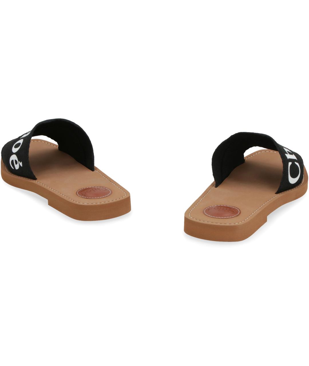 CHLOE Черные текстильные шлепанцы, фото 4