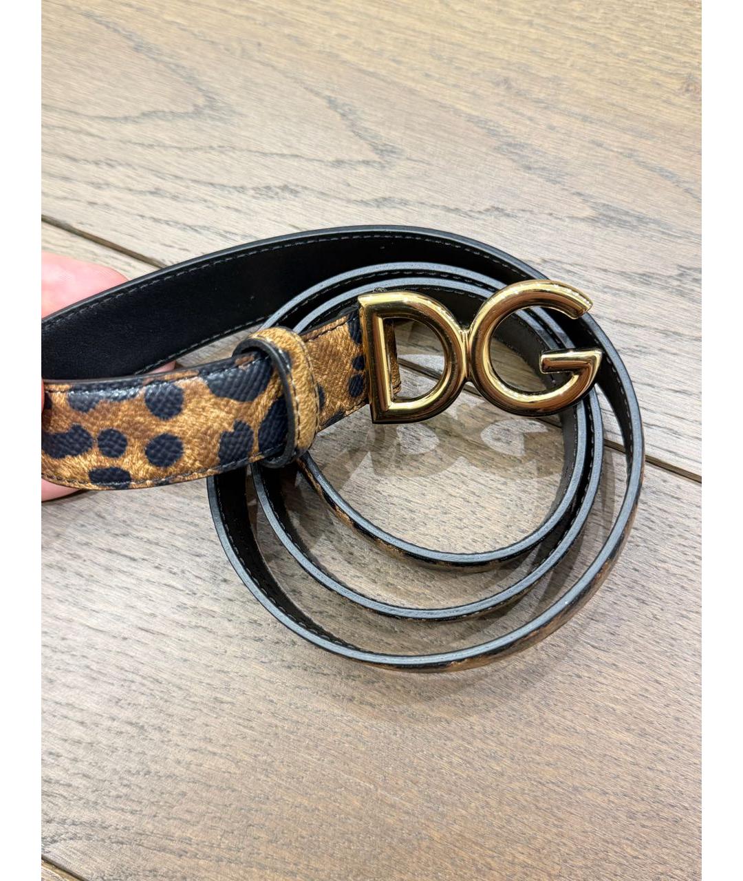 DOLCE&GABBANA Коричневый кожаный ремень, фото 2