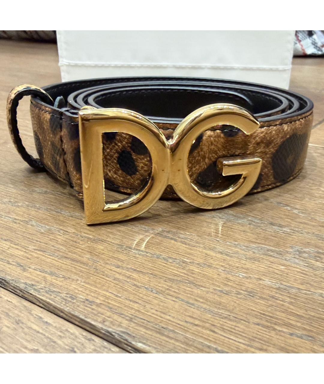 DOLCE&GABBANA Коричневый кожаный ремень, фото 5