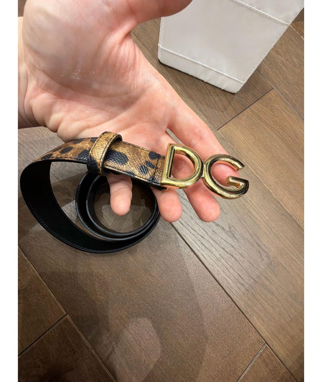 DOLCE&GABBANA Коричневый кожаный ремень, фото 4