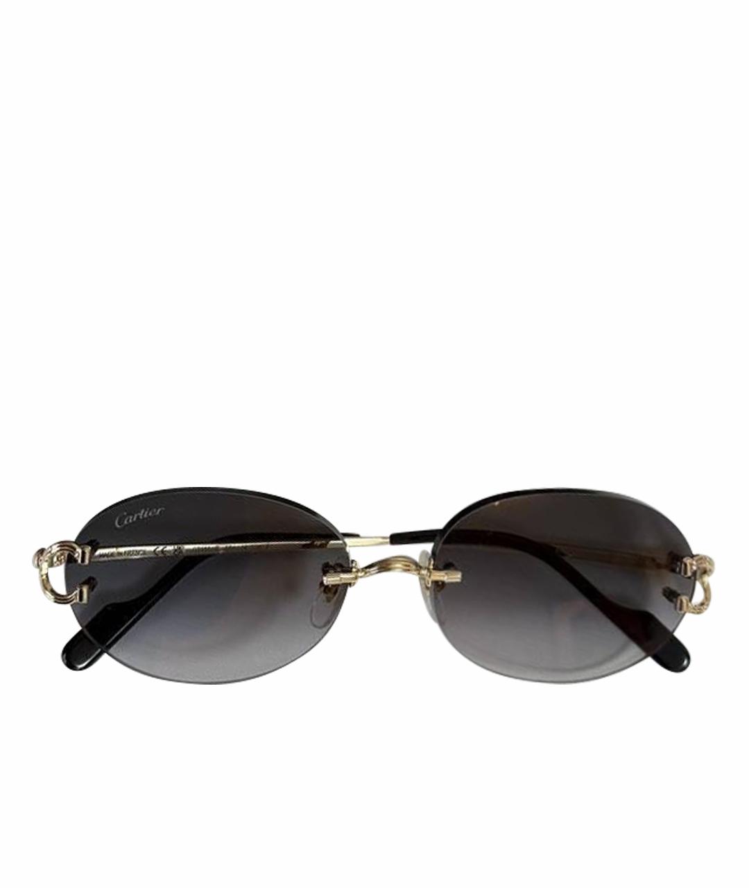 CARTIER Черные металлические солнцезащитные очки, фото 1