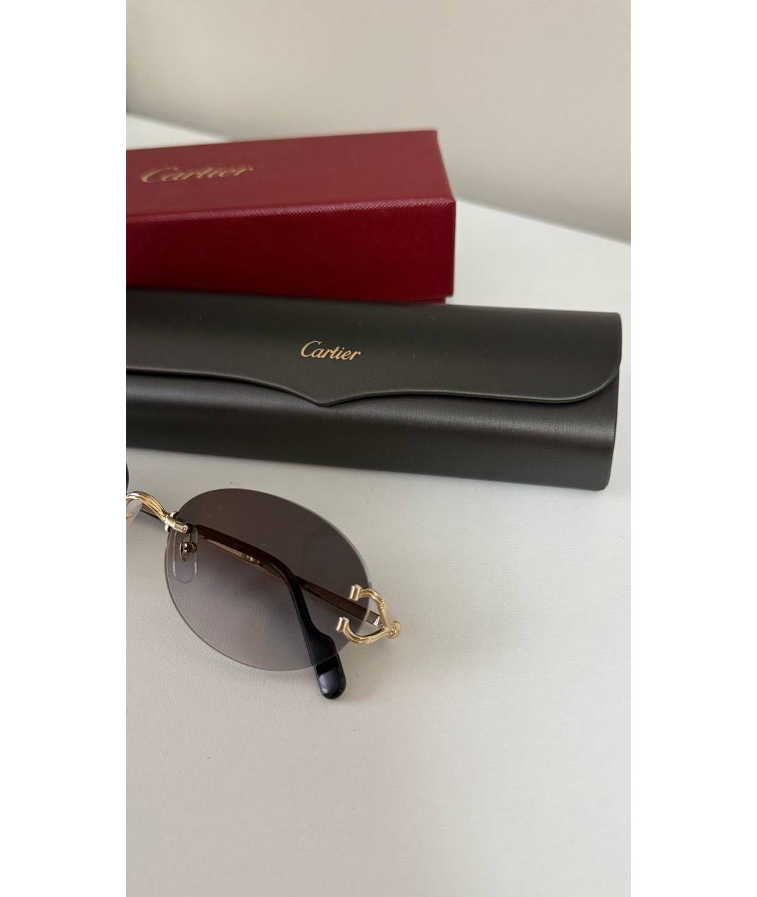 CARTIER Черные металлические солнцезащитные очки, фото 3