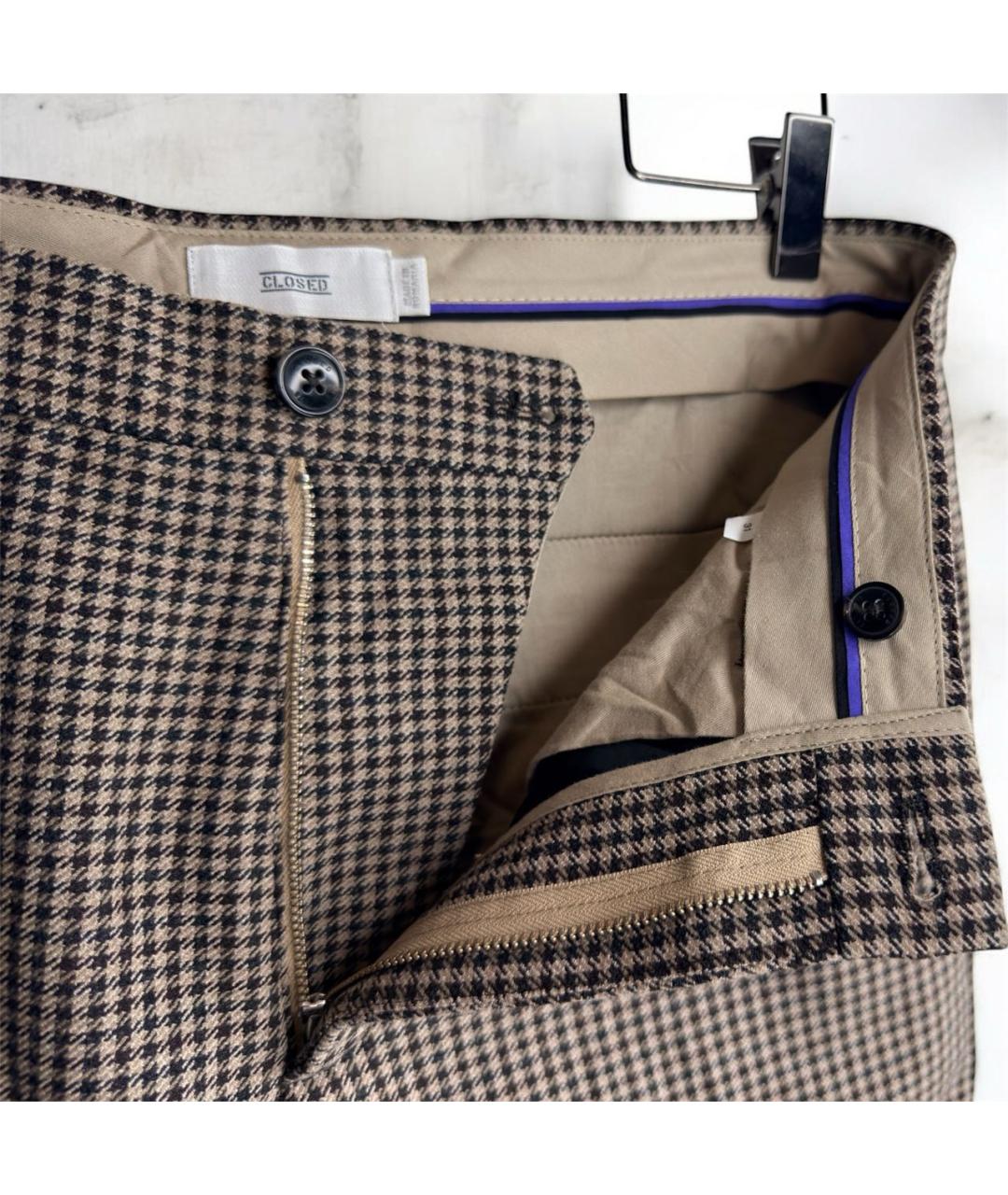 CLOSED Коричневые полиэстеровые повседневные брюки, фото 5