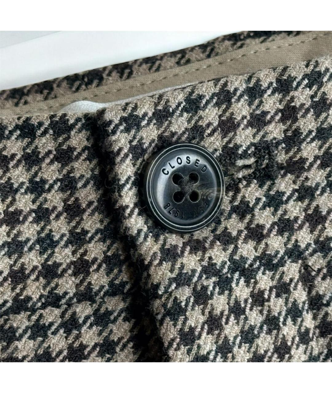 CLOSED Коричневые полиэстеровые повседневные брюки, фото 3