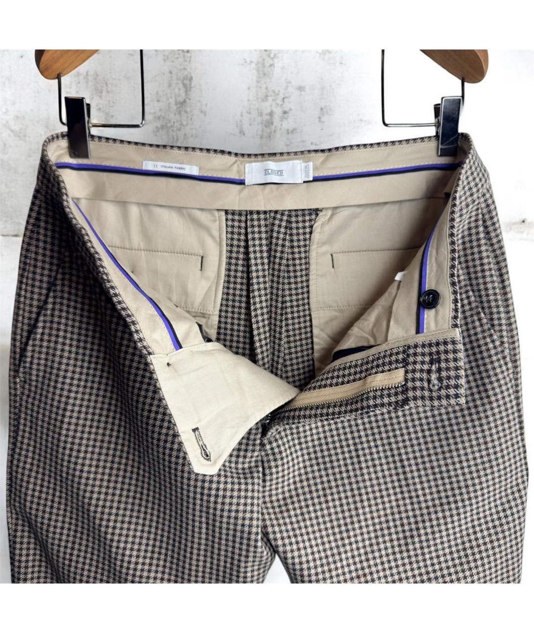 CLOSED Коричневые полиэстеровые повседневные брюки, фото 6