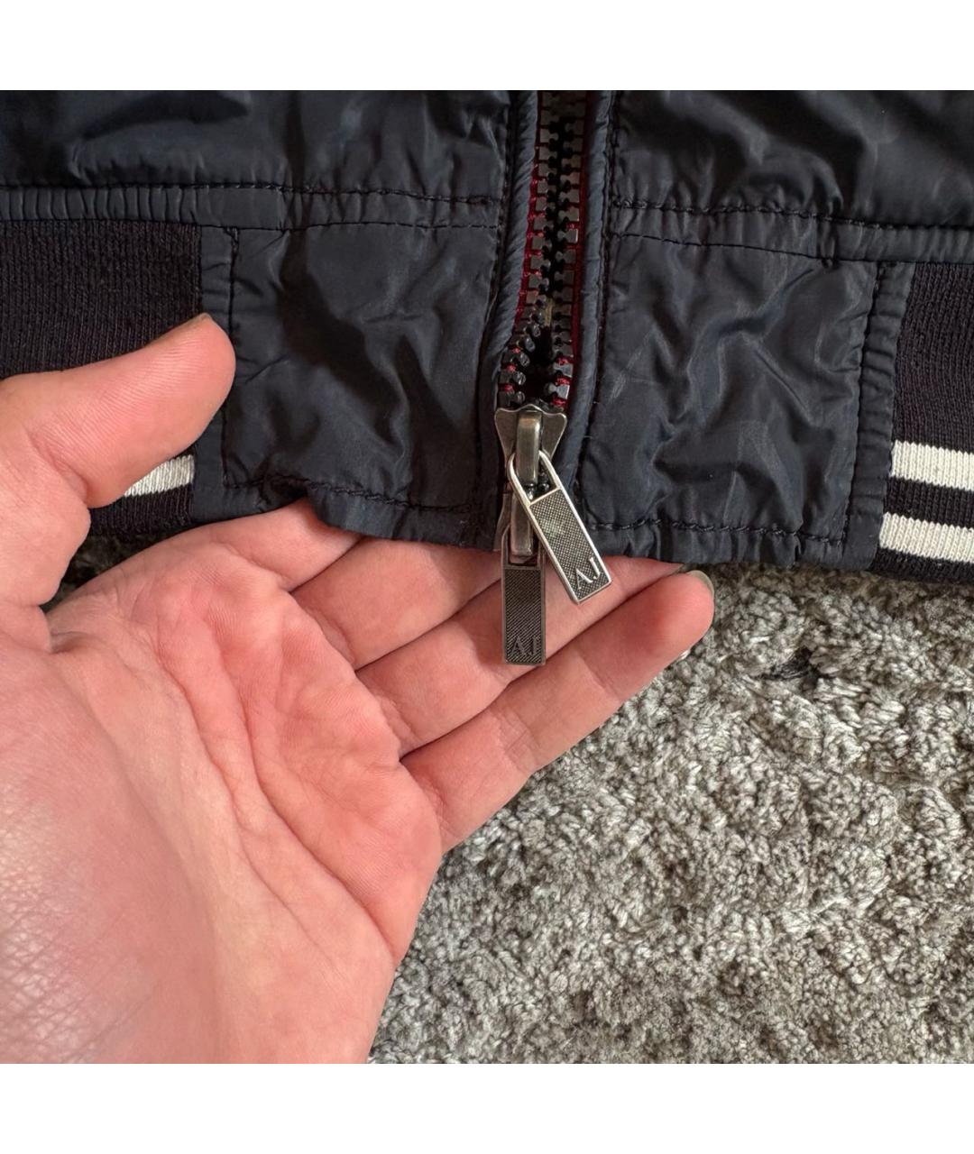 ARMANI JEANS Темно-синяя полиамидовая куртка, фото 4