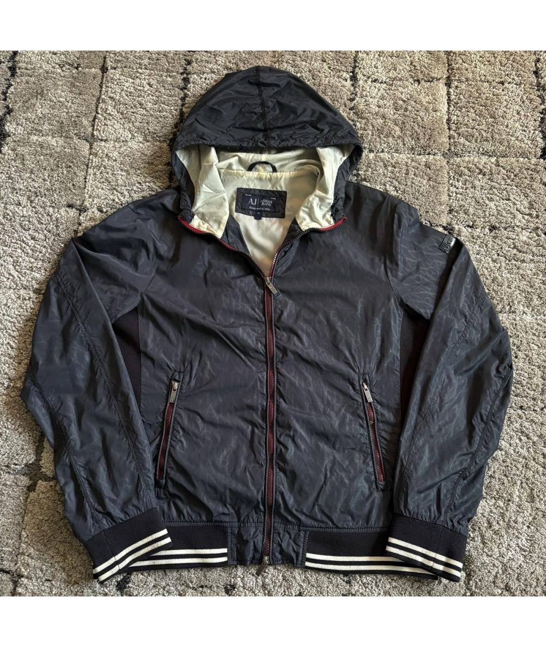 ARMANI JEANS Темно-синяя полиамидовая куртка, фото 7