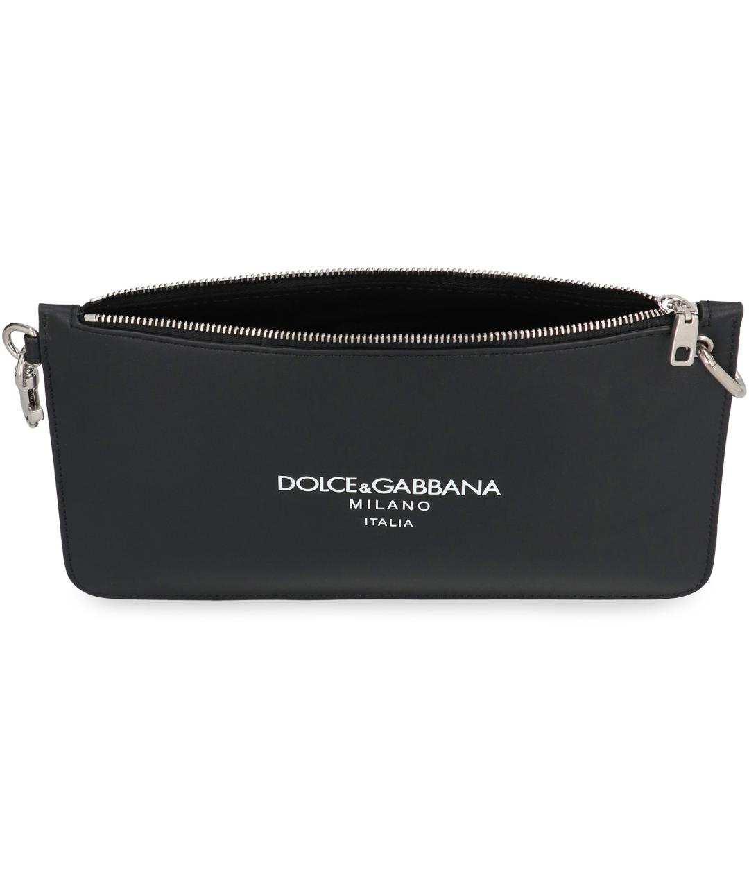 DOLCE&GABBANA Черная кожаная сумка на плечо, фото 6