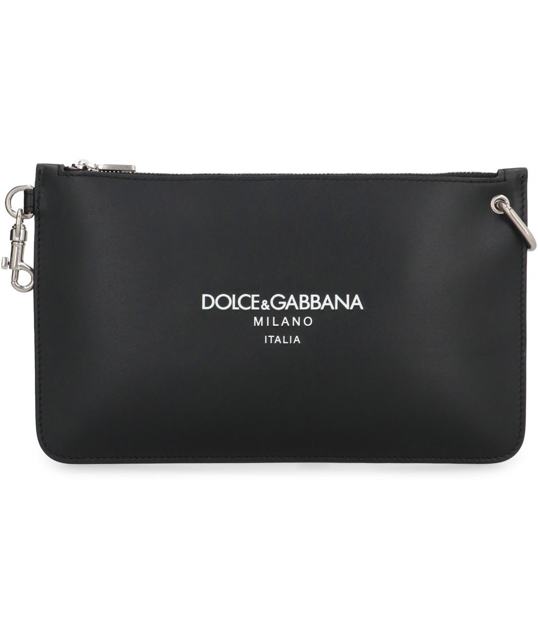 DOLCE&GABBANA Черная кожаная сумка на плечо, фото 2