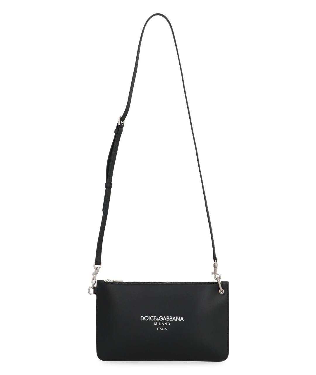 DOLCE&GABBANA Черная кожаная сумка на плечо, фото 5
