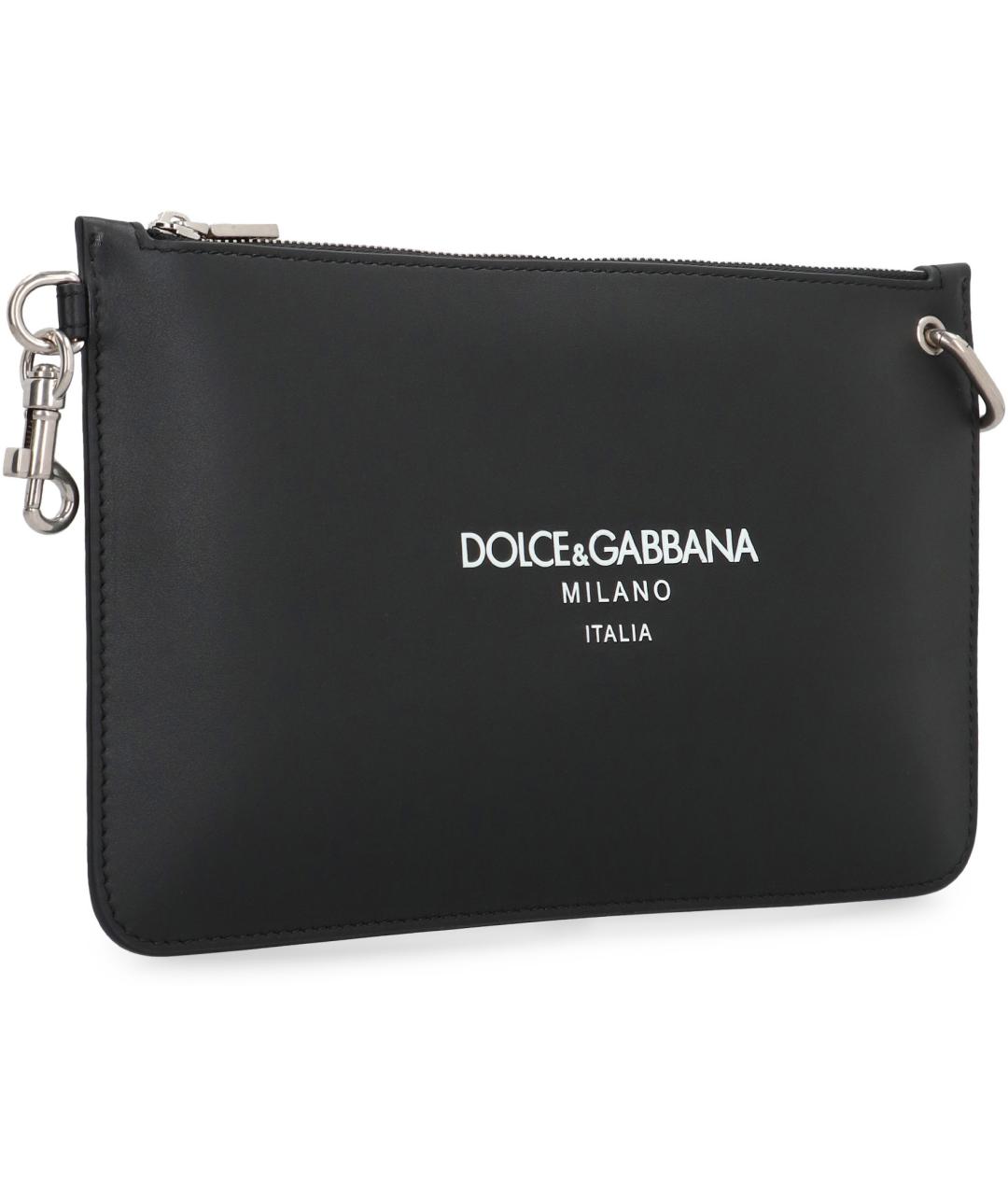 DOLCE&GABBANA Черная кожаная сумка на плечо, фото 3