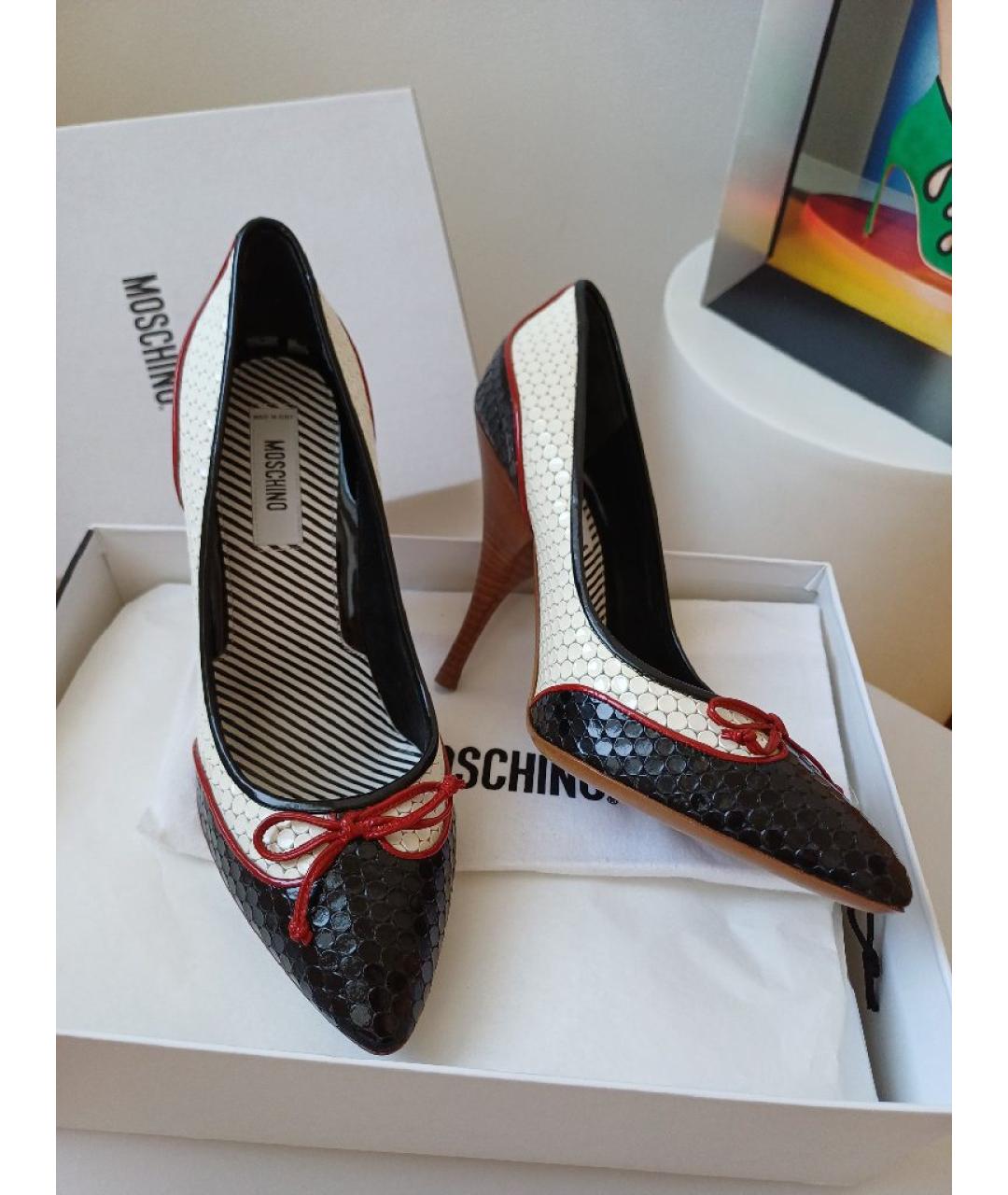 MOSCHINO Мульти кожаные туфли, фото 4