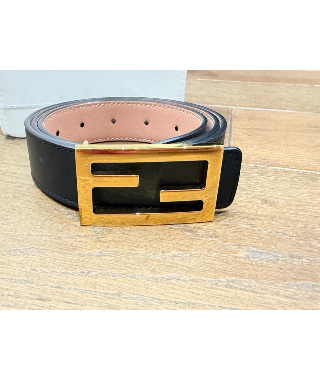 FENDI Черный кожаный ремень, фото 4