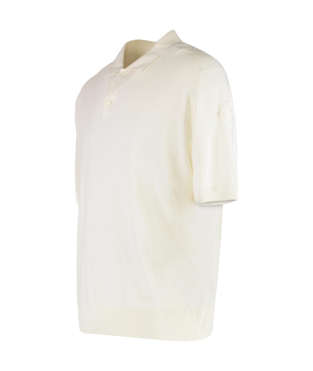 MONCLER Бежевое поло с коротким рукавом, фото 3