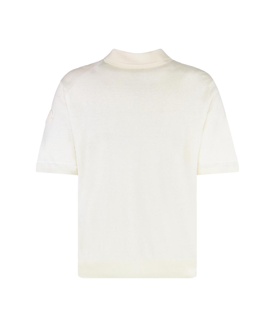 MONCLER Бежевое поло с коротким рукавом, фото 2