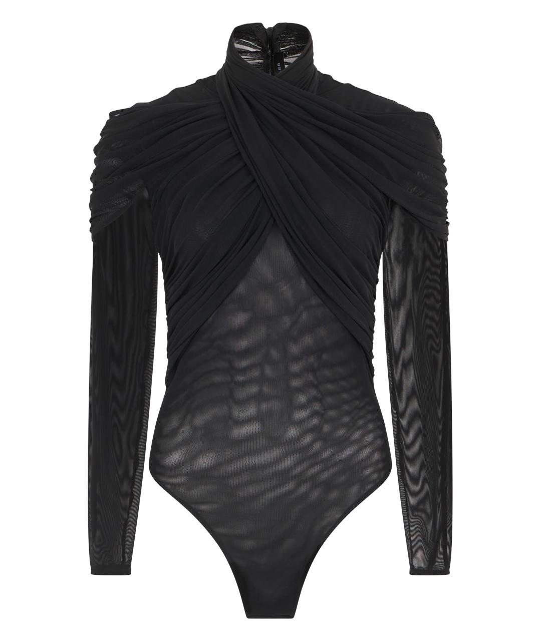 MUGLER Черное полиамидовое боди, фото 1