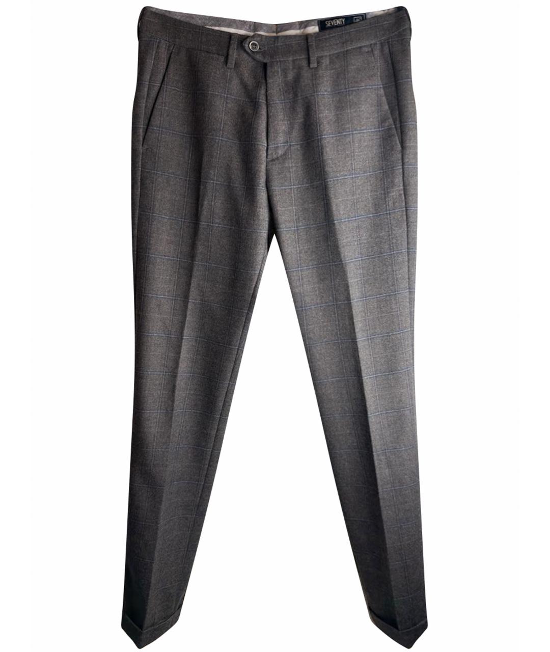 SEVENTY Серые шерстяные классические брюки, фото 1