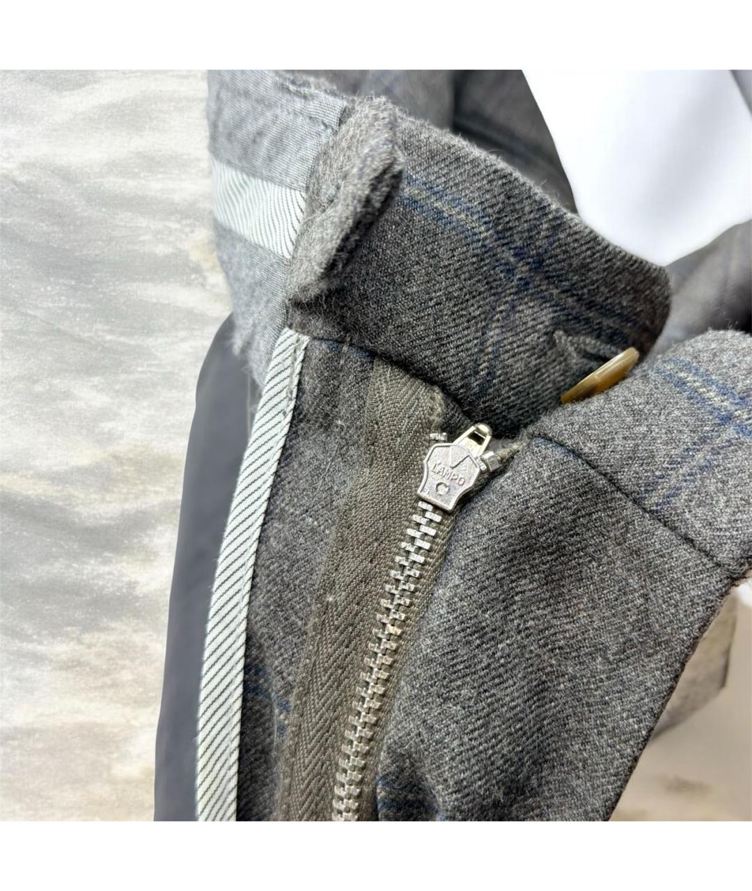 SEVENTY Серые шерстяные классические брюки, фото 6