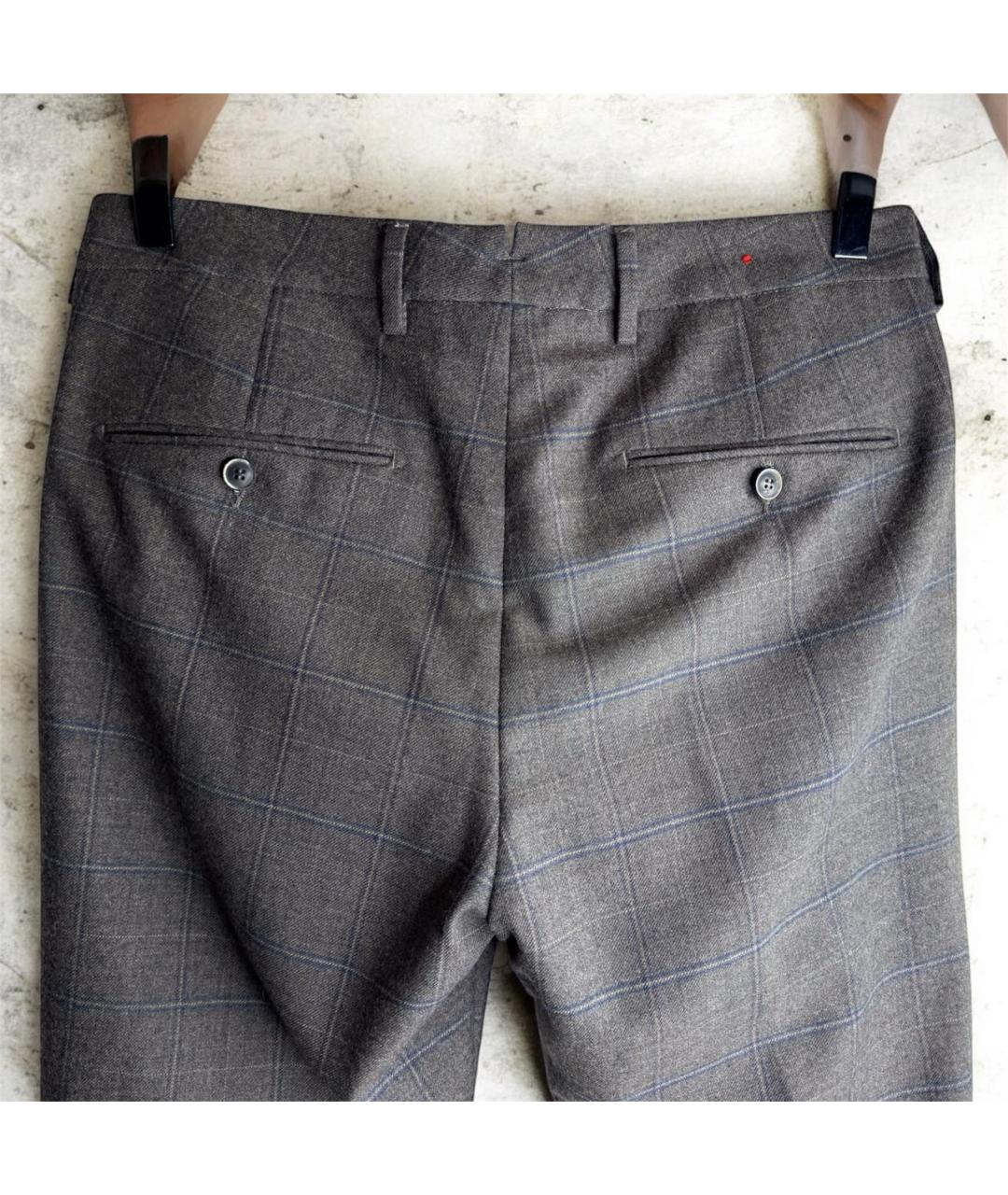 SEVENTY Серые шерстяные классические брюки, фото 3