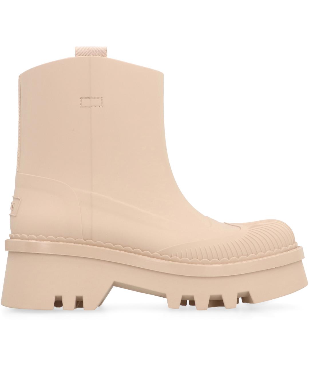 CHLOE Бежевые резиновые ботинки, фото 2