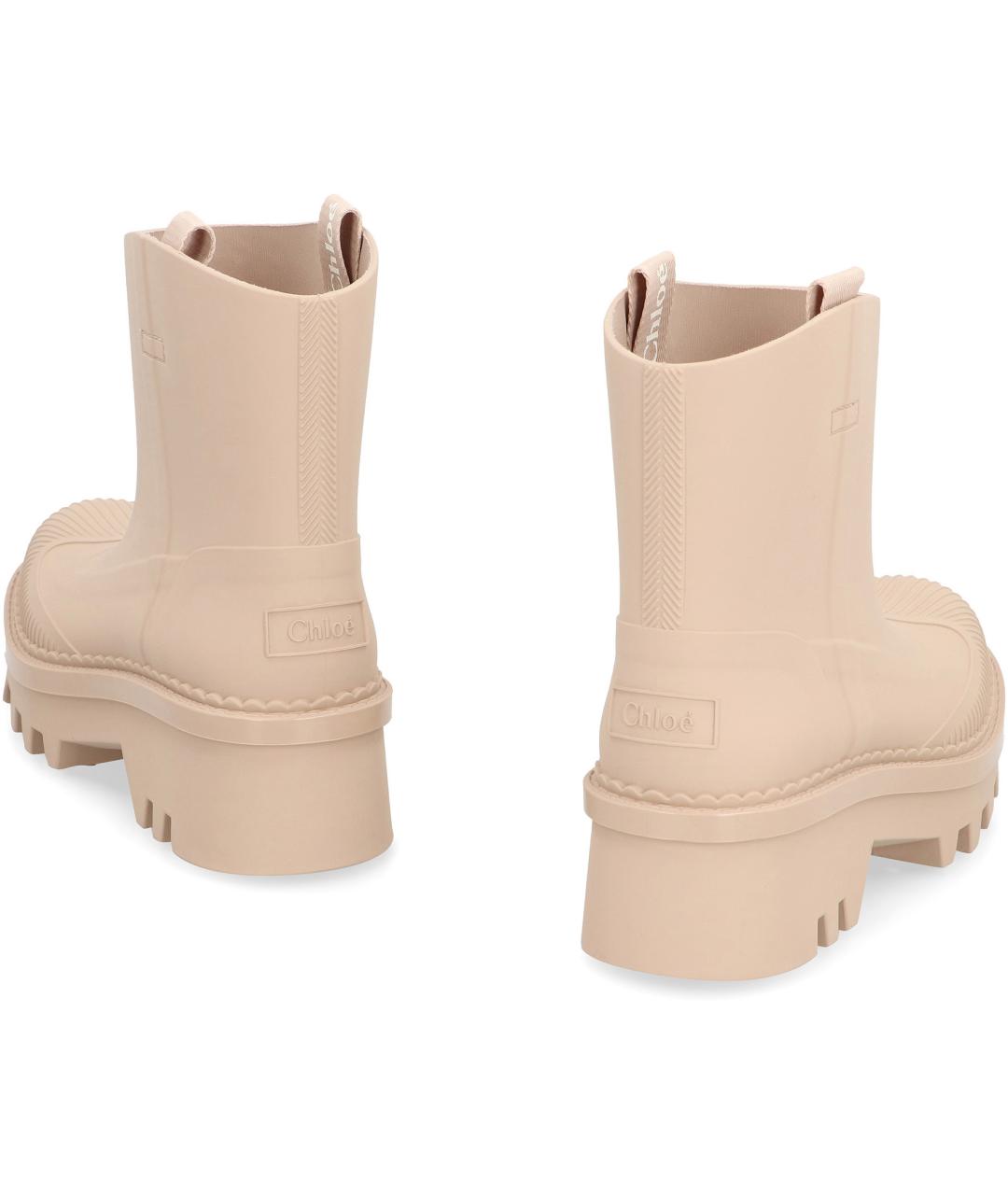 CHLOE Бежевые резиновые ботинки, фото 4