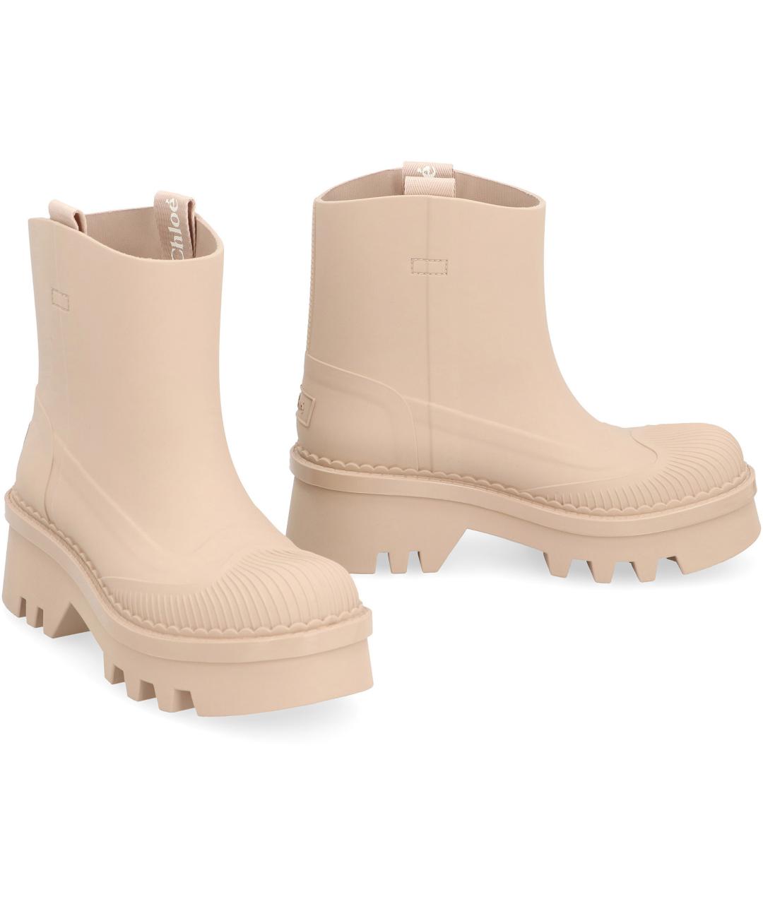 CHLOE Бежевые резиновые ботинки, фото 3