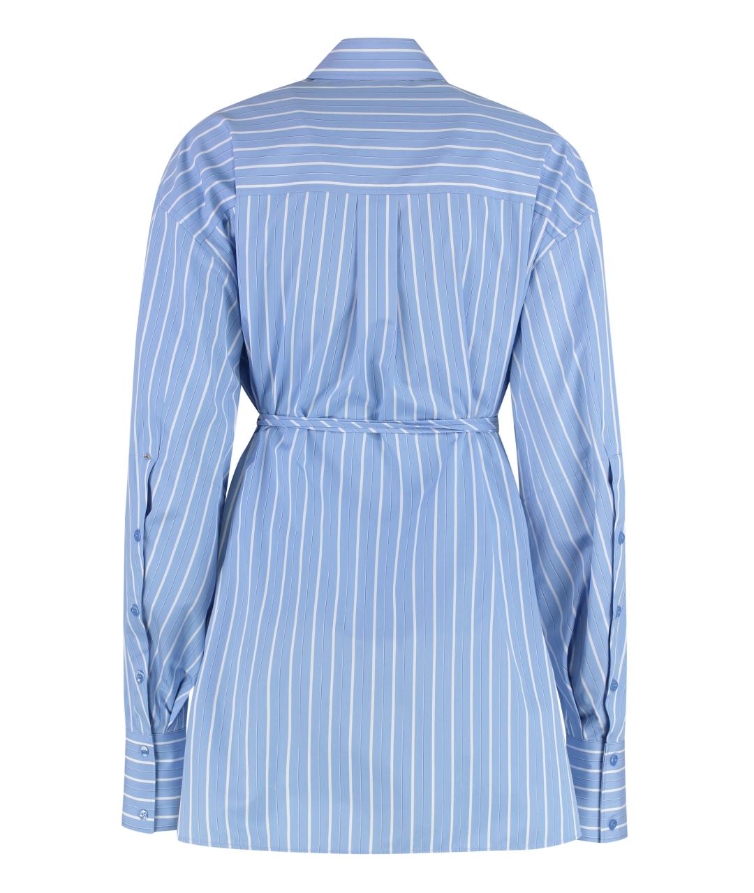 SPORTMAX Голубая хлопковая рубашка, фото 2