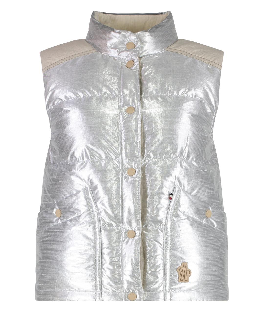MONCLER GRENOBLE Серебрянный полиэстеровый жилет, фото 1
