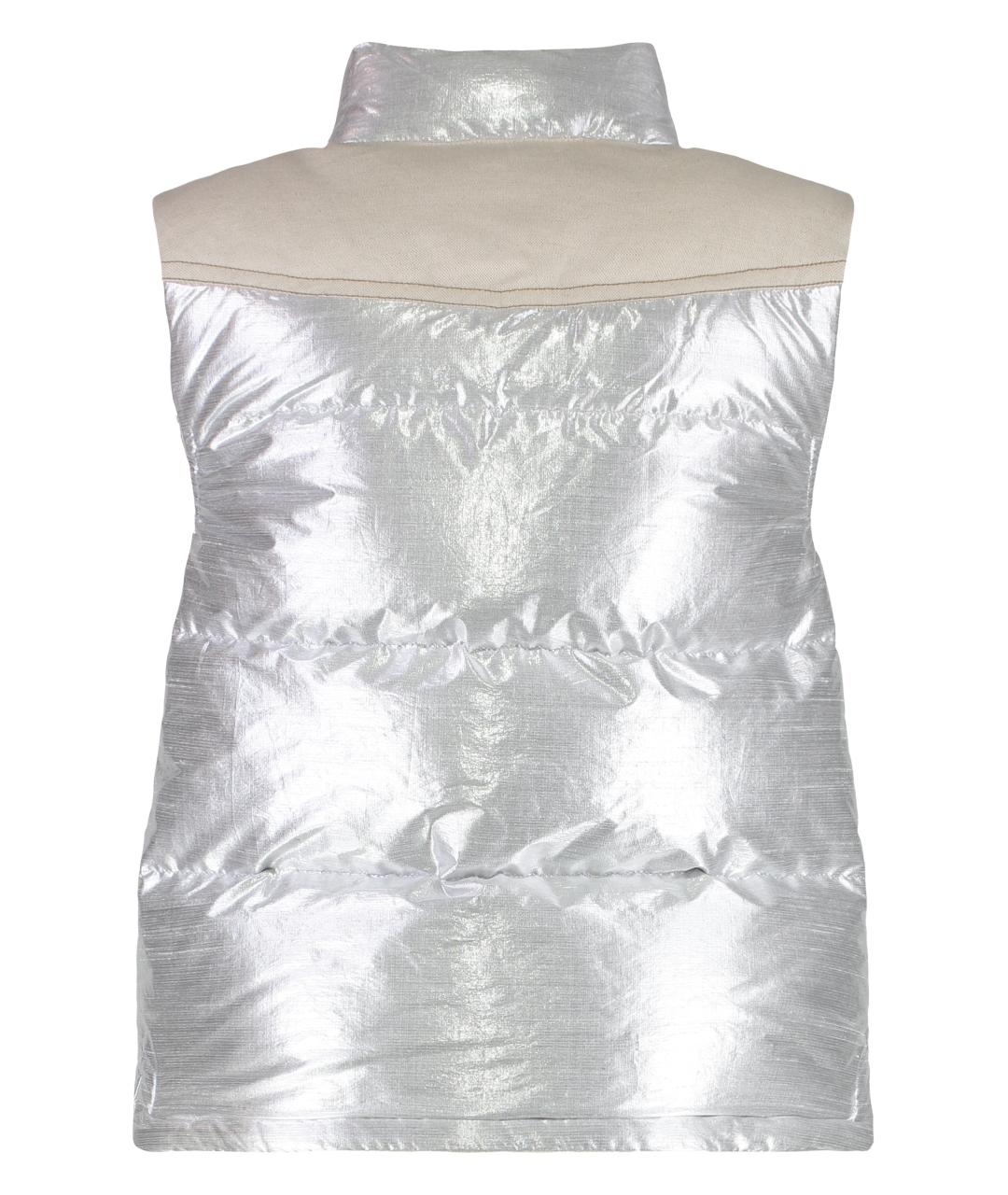 MONCLER GRENOBLE Серебрянный полиэстеровый жилет, фото 2