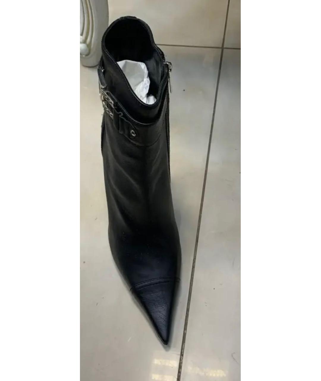 CHRISTIAN DIOR Черные кожаные ботильоны, фото 2