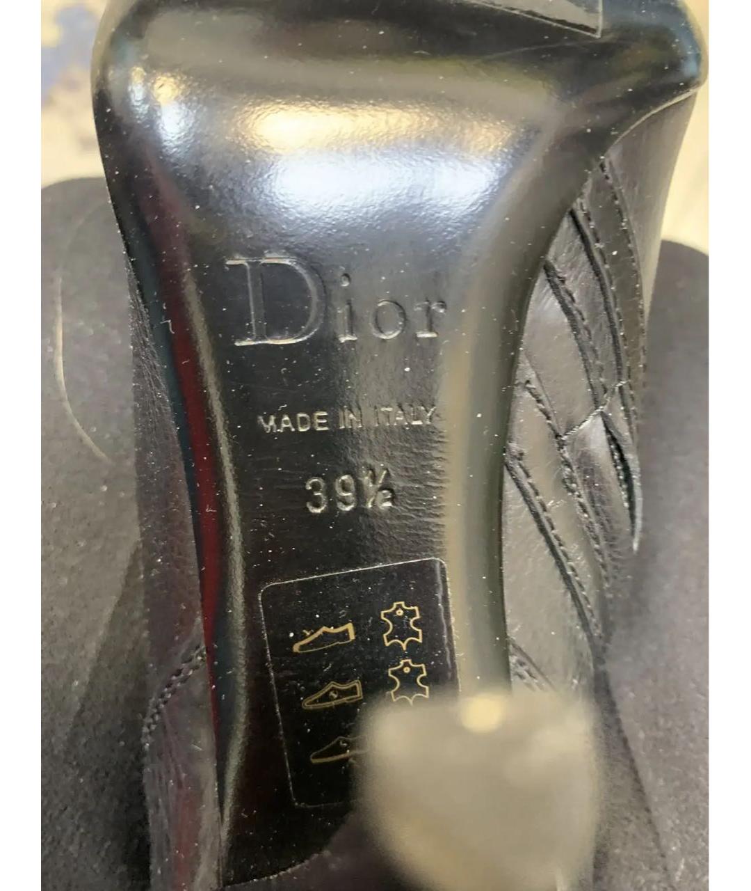 CHRISTIAN DIOR Черные кожаные ботильоны, фото 3