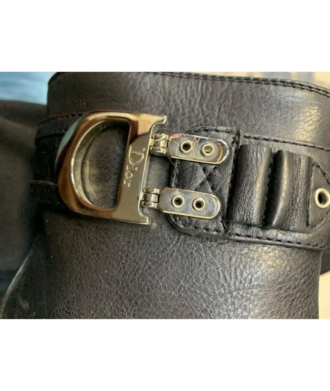 CHRISTIAN DIOR Черные кожаные ботильоны, фото 4