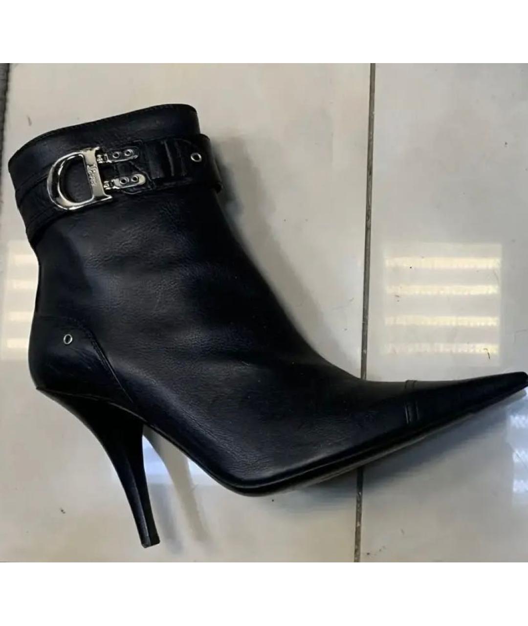CHRISTIAN DIOR Черные кожаные ботильоны, фото 5
